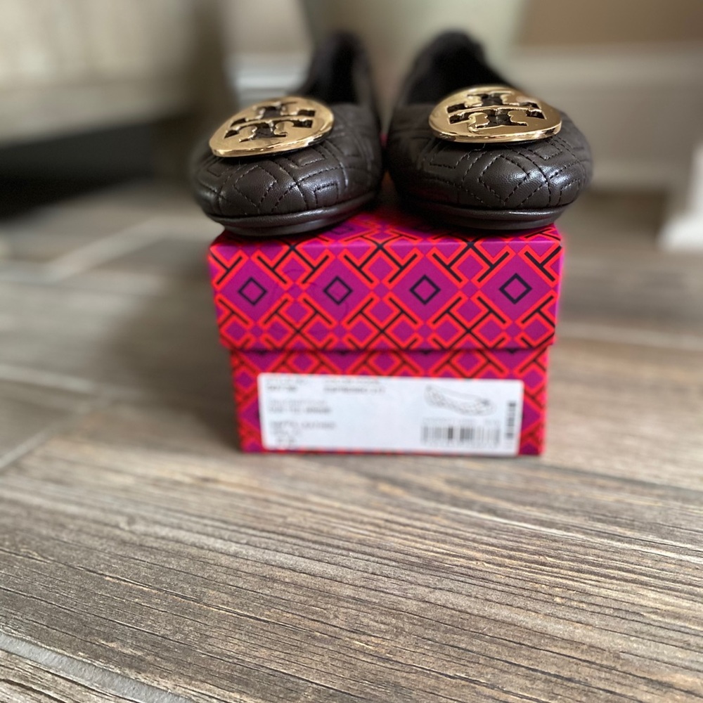 Tory Burch Quilted Minnie Leather Ballet Flats - Picture 9 of 10